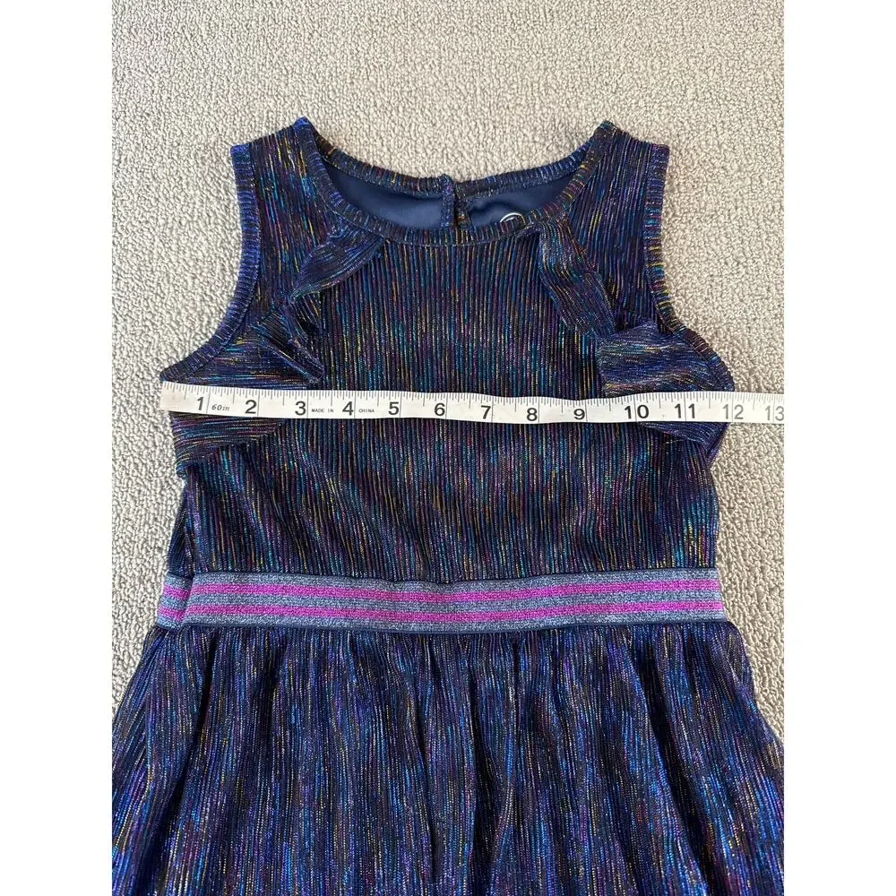 Wonder Nation Girls Dress Blue Metallic Sleeveless Size Medium‎